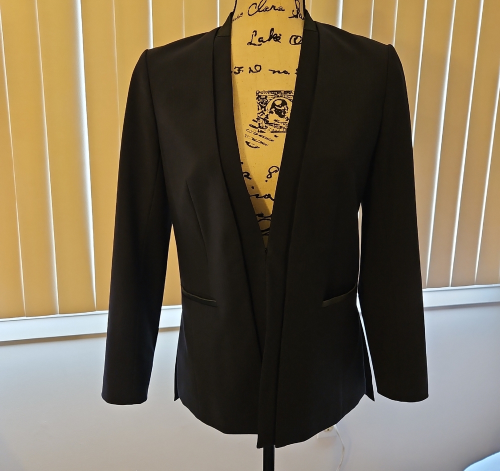 Women's Navy Open-Front Blazer Jacket With Hook